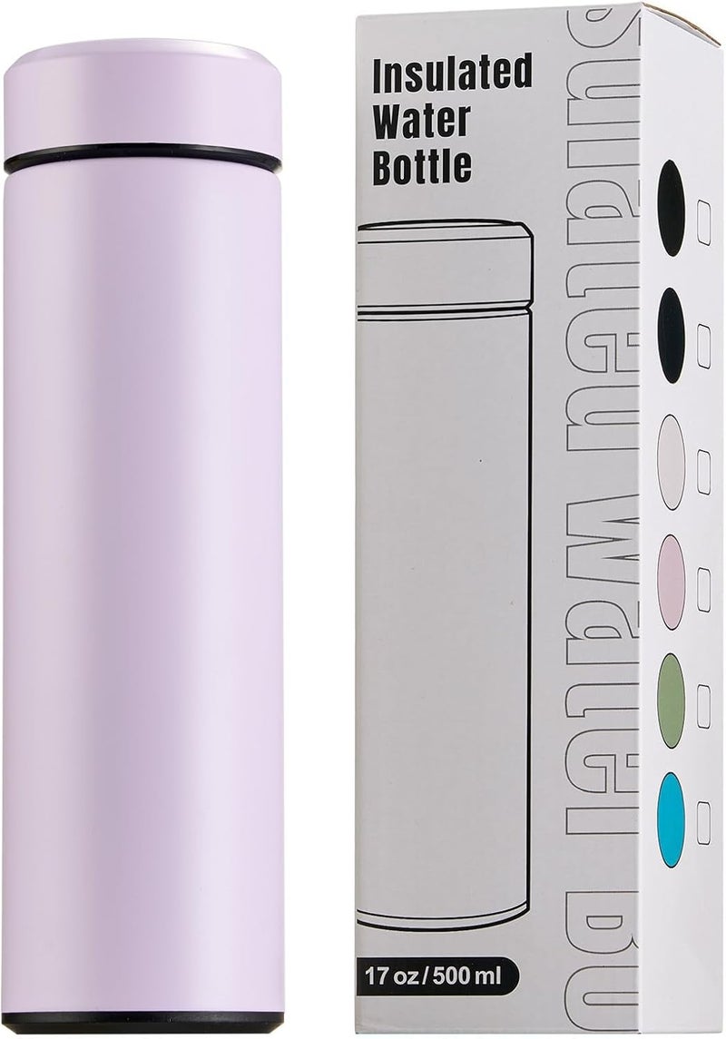 PARACITY Insulated Water Bottle,15 oz Stainless Steel Thermo, Double Wall Vacuum Water Bottle, Metal Water Bottle Keeps Hot for 12 Hrs, Cold for 24 Hrs, for Coffee, Drinks(pink) - Image 1